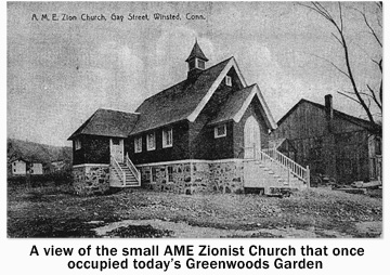 AME Zionist Church located at the now Greenwoods Garden location